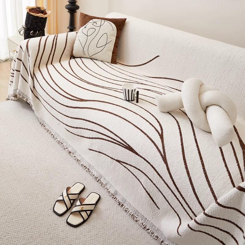 Осенне-зимний плотный однотонный плюшевый диванный чехол для полотенца, белый чехол для дивана, нескользящий цельный чехол для полотенца