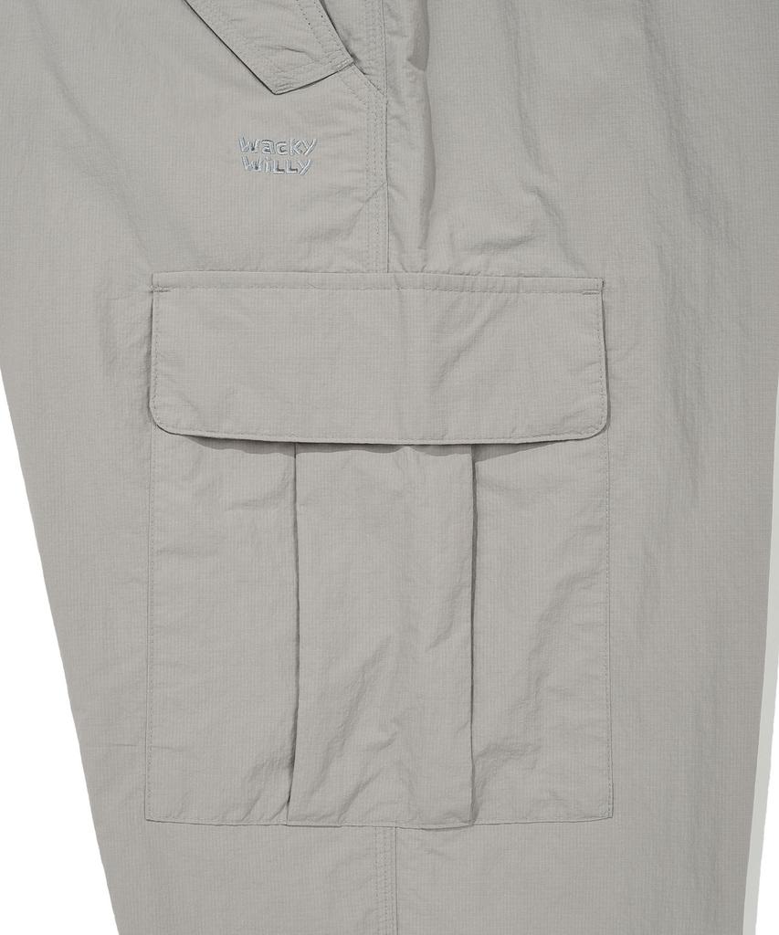 WACKY WILLY Nylon Straight Cargo Pants Grey