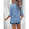 GMXIA Spring Summer V-neck Bubble Sleeve Hollow Sleeve Hairball Lace T-shirt Top Woman