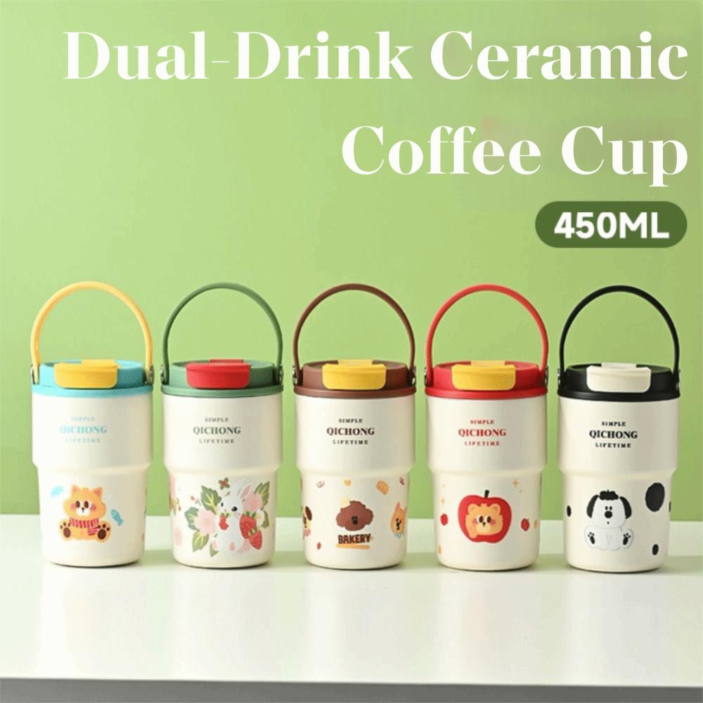 Handle Vacuum Mug 450ML 316 Stainless Steel Thermos Cup Portable Water Bottle  Travel
