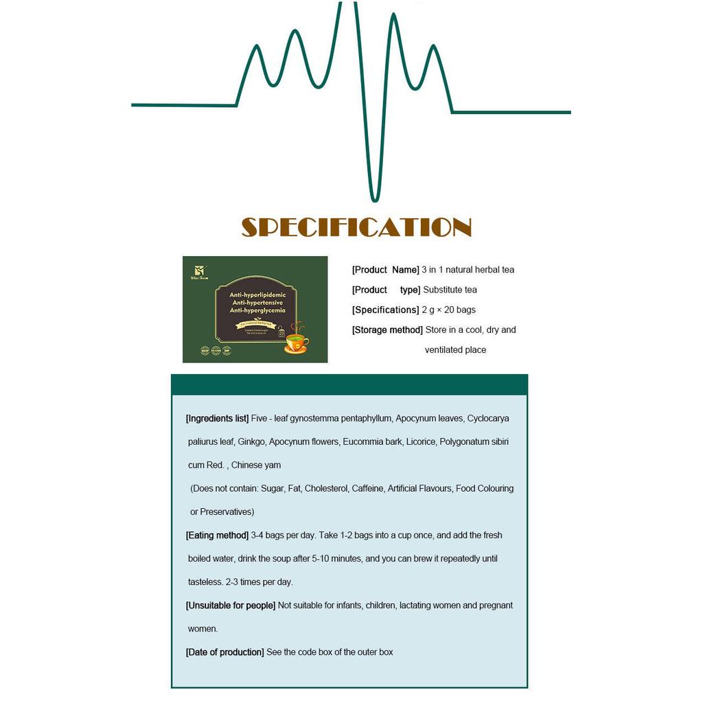 3 в 1 натуральный травяной чай баланс сахара, гипертонии, крови