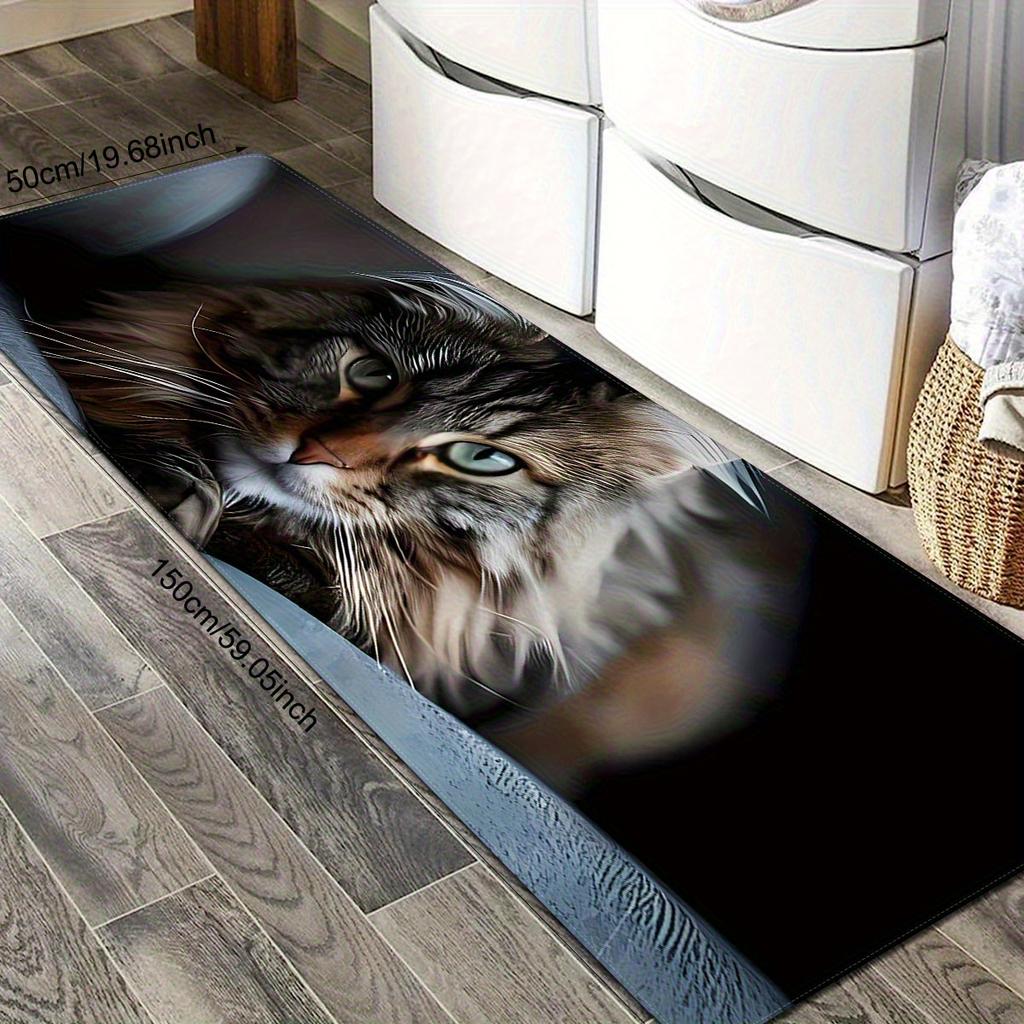 1 шт. милый кошачий узор напольный коврик современный кухонный полиэстеровый ковер нескользящий красочный внутренний ковер для дома ванная комната спальня гостиная декор