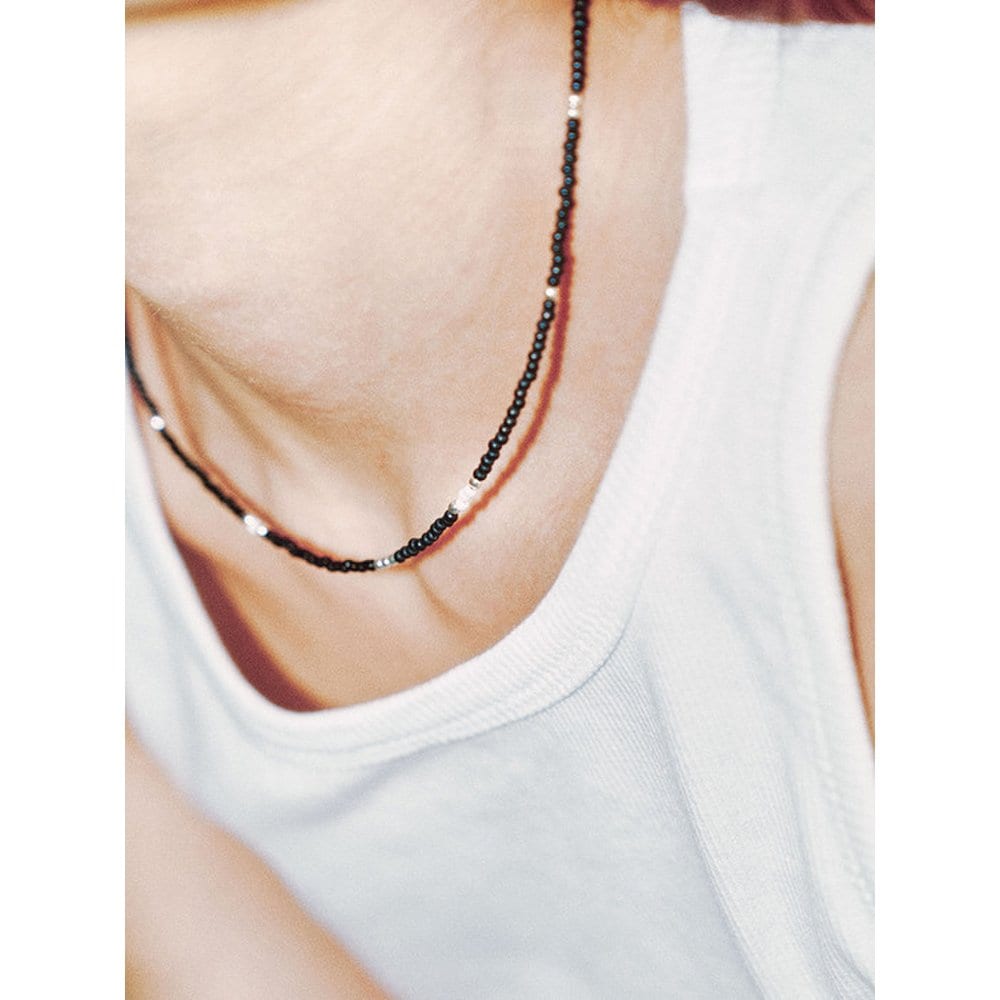 Love Skinny Beads Necklace Black