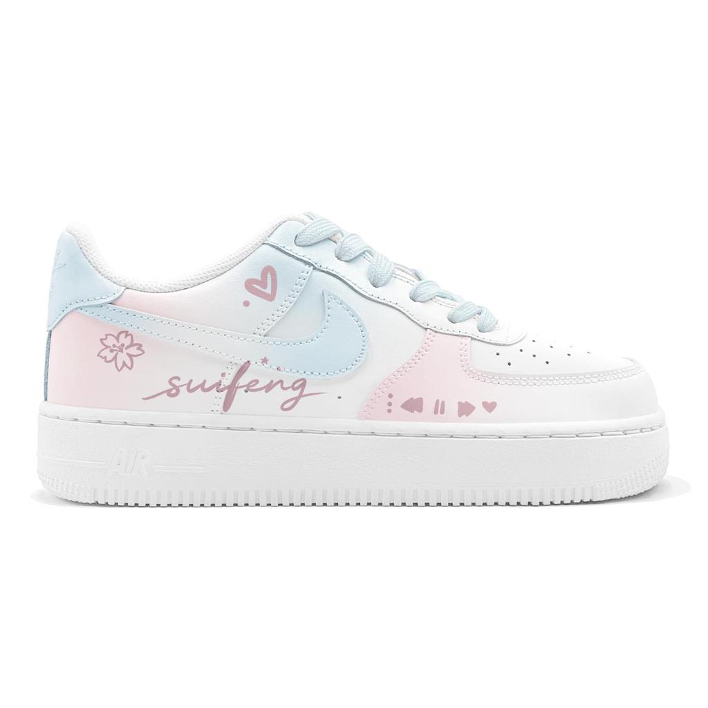 Nike Air Force 1 Air Force 1, Couple's, Romantic Favor, Pink Blue Love Story, Mismatched Color, Cotton Candy Low top DH2920-111(TeamS3-S-BOX)