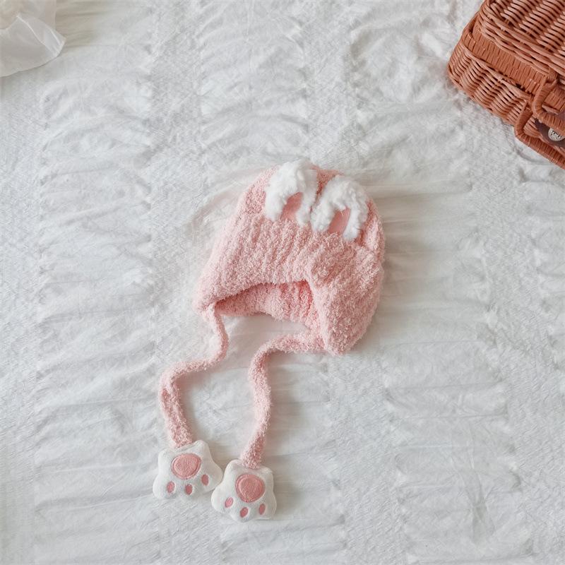 1 шт. теплая пушистая шапочка для мальчиков и девочек, милая вязаная крючком шапочка с изображением животных из мультфильмов для малышей, осенне-зимняя вязаная шапка