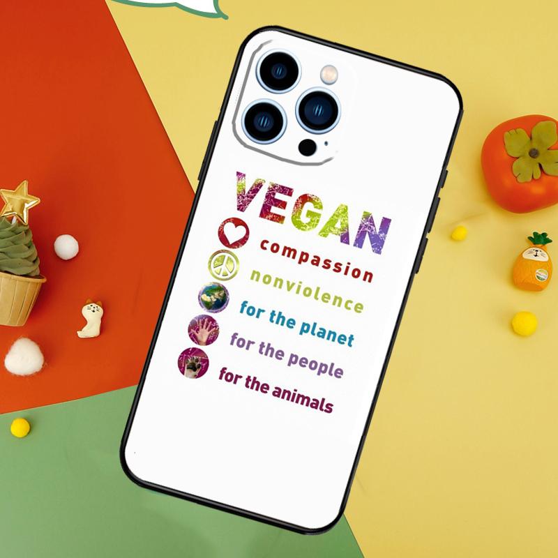 LOVE VEGGIE Vegetarian Quotes VEGAN Phone Case For iPhone 17 Pro Max16 15 14 13 11 12 Pro Max Plus 12 13 Mini 16e 17 Air Cover