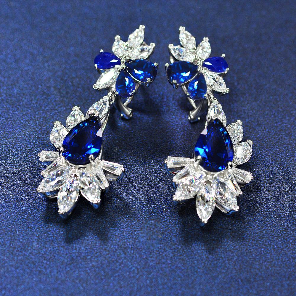 Gica Gema Серьги с высокоуглеродистыми бриллиантами, стерлинговое серебро 925 пробы, уникальный дизайн, романтические изящные серьги, ювелирные изделия, подарки для свадебной вечеринки, новый тренд, 8*12 мм