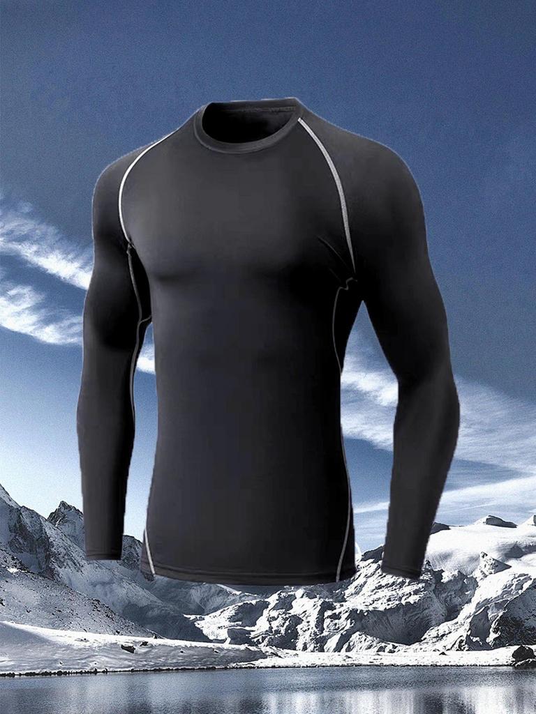 Мужские высокоэластичные быстросохнущие спортивные леггинсы: Футболка для велоспорта Cross-Border PRO с длинным рукавом, впитывающая пот