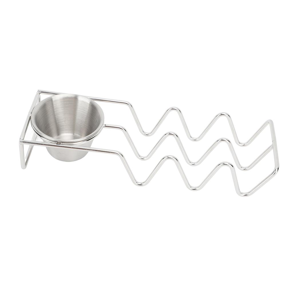 Tabletop Taco Stand Taco Shell Mold Stainless Steel Taco Tray with Sauce Bowl for Home Kitchen