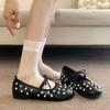 Женские балетки с бантом-бабочкой из жемчуга, элегантные туфли Мэри Джейн для дам, весна, осень, лаконичные, без шнуровки, Zapatos De Mujer