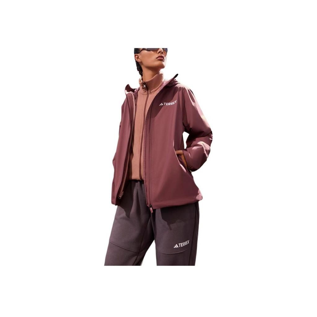 adidas Женская удобная мягкая куртка 3 в 1 с капюшоном Женские куртки Мягкий-Насыщенный-красный JY4793