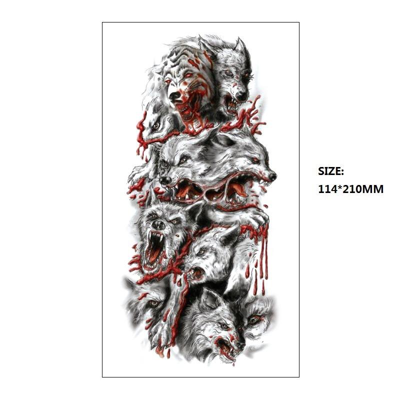 Xqb Black Skull Animal Eagle Snake Water Transfer Tattoo Simulation Disposable Tattoo Sticker