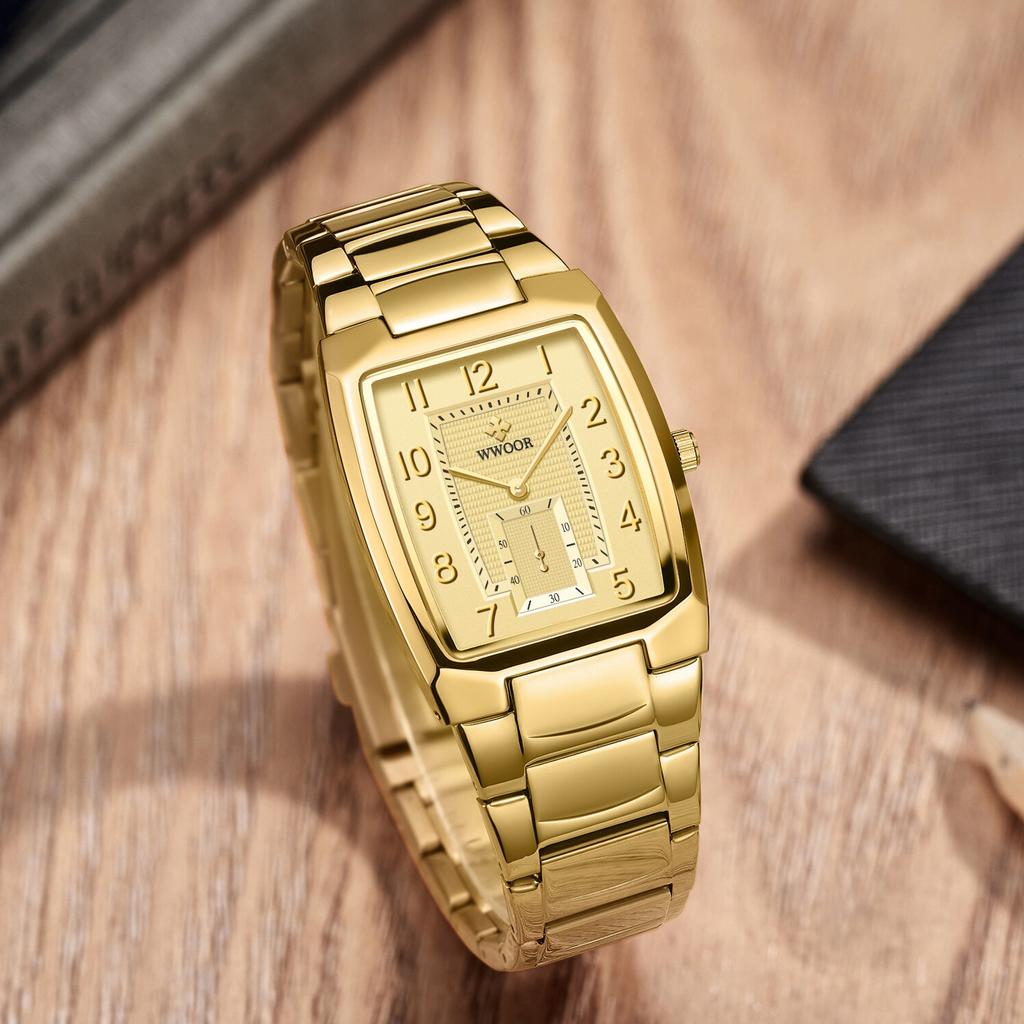 WWOOR New Gold Women Watches Creative Steel Women's Bracelet Wrist Watches Ladies Square Waterproof Watch