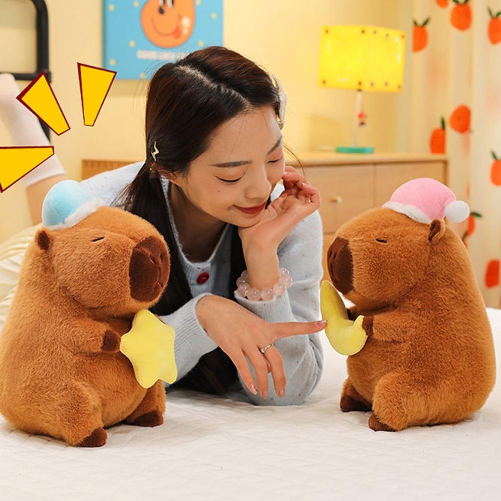 Moon Goodnight Capybara Doll Star Capybara Fluffty Doll Capybara Plush Toy Christmas