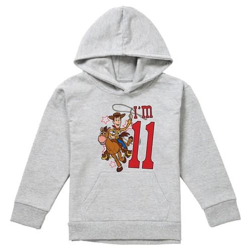 Toy Story Childrens/Kids I'm 11 Woody Heather Birthday Pullover Hoodie