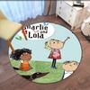 Charlie and Lola Printed Round Rug Carpet Chair Rug Area Rug Entryway Doormats,for Office Chair Living Room Bedroom Kitchen Room.