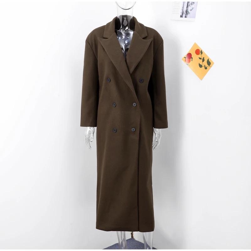Элегантный женский двубортный тренч Осень 2024: Темпераментный, Повседневный, Ретро Однотонный Дизайн
