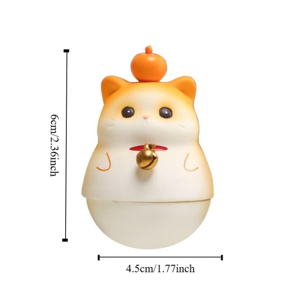 Chubby Cat Resin Ornament Shake Toys Cat Car Decorations Cat Resin Figure Cat Swinging Doll  Gifts
