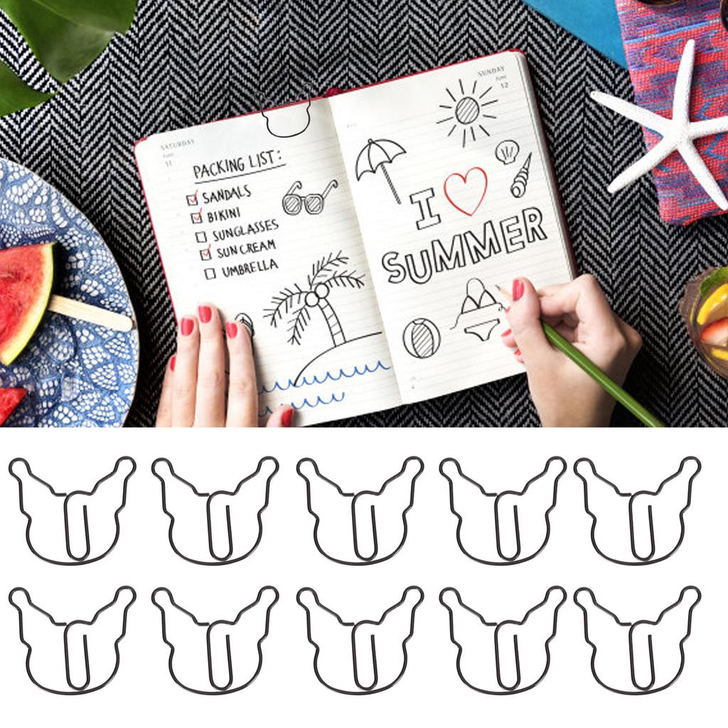 100 шт. Бумажные скрепки Противоскользящие Мультяшные Милые Легкие Скрепки для Офиса Школы Ежедневно