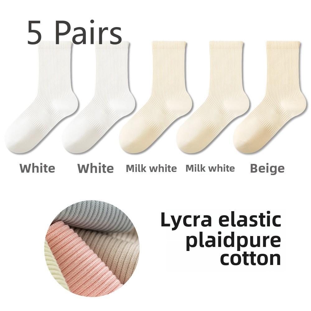 5 пар женских спортивных носков длиной до середины икры на весну и лето без косточек, антибактериальных, с защитой от запаха, впитывающих пот и дышащих