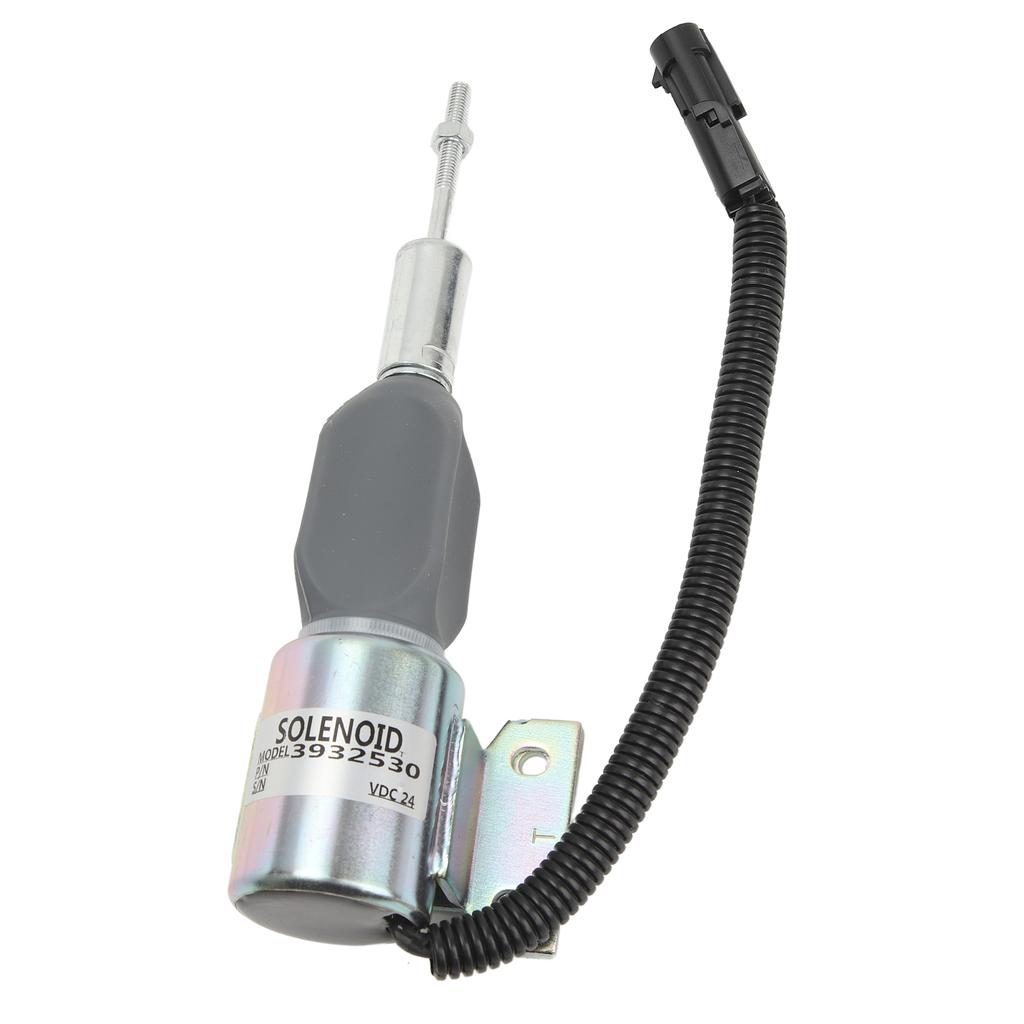 24V Engine Diesel Shut Off Solenoid 3932530 Fuel Shutdown Flameout Solenoid Replacement for Cummins 5.9L 6BT Engine