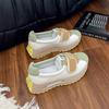 Женские однобортные туфли с толстой подошвой, весна 2025, новые, дышащие, спортивные и любительские туфли на липучках, универсальные