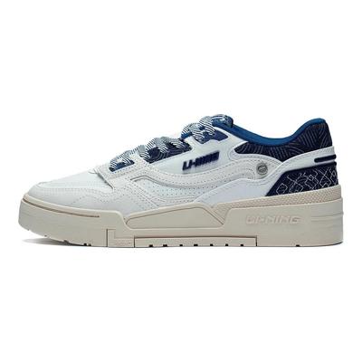 Li Ning 001 Btc Prm прочные дышащие низкие кроссовки для скейтбординга мужские белые синие AGCT003-1