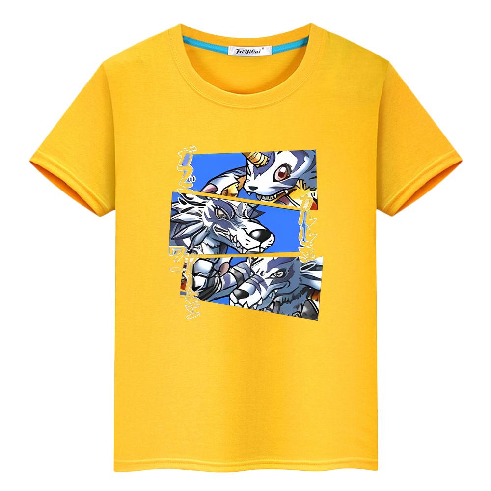 Футболка с принтом Digimon для детей Мультяшная футболка Pride Девочки Мальчики Хлопковая одежда Y2k Kawaii Топы Аниме Футболки с коротким рукавом