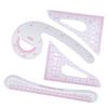 4pcs High Accuracy Pattern Ruler Plastic Drafting Tool Durable Sewing Ruler  Clothing Design