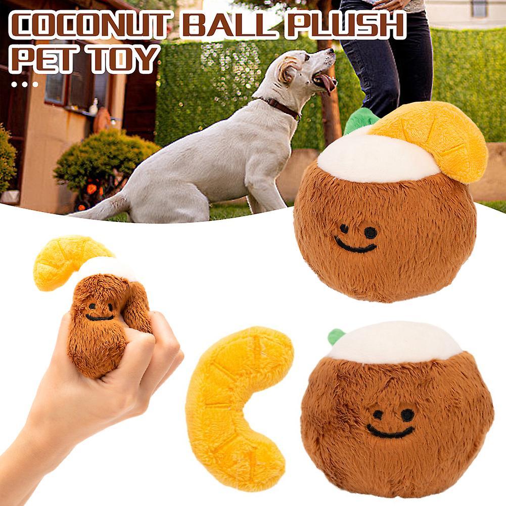 Lovely Squeaky Coconuts Ball Plush Toy for Dog Wear-Resistant Pet Interactive Toy Pet Training Toys