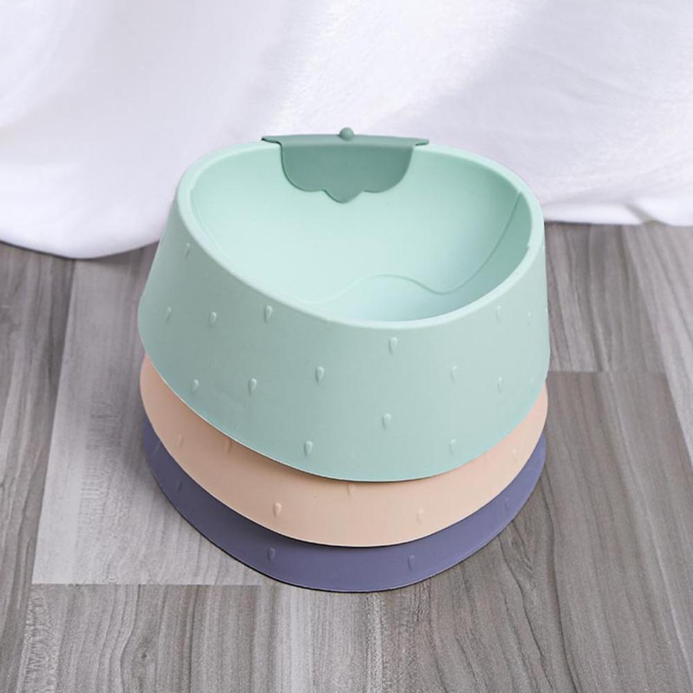 Cartoon Pet Food Bowl Strawberry Pattern Non-slip Anti-overturning Kitten Feeding Bowl Feeder Pet Supplies