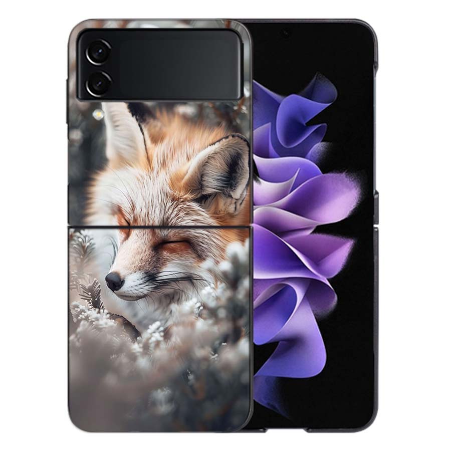 The Red Fox in Winter Ice and Snow Coque For Samsung Z Flip7 6 Galaxy Case Shockproof Z Flip5 Z Flip3 4 5G Hard Cover Phone TPU