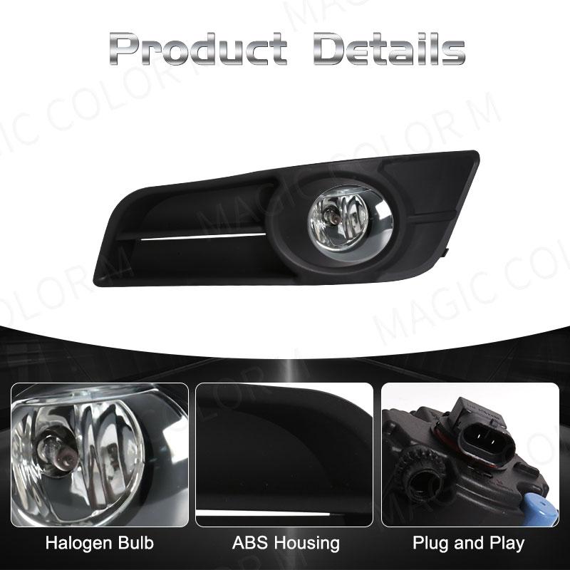 For Toyota Corolla 2004 2005 2006 European Version Fog Lamp DRL Daytime Running Lights Cover Grill Bezel Headlight Foglights 12V