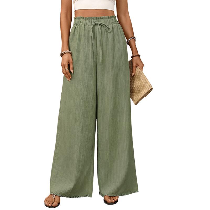 2026 Summer Trendsetter High Waist Lace-up Wide Leg Pants - European and American Street Style