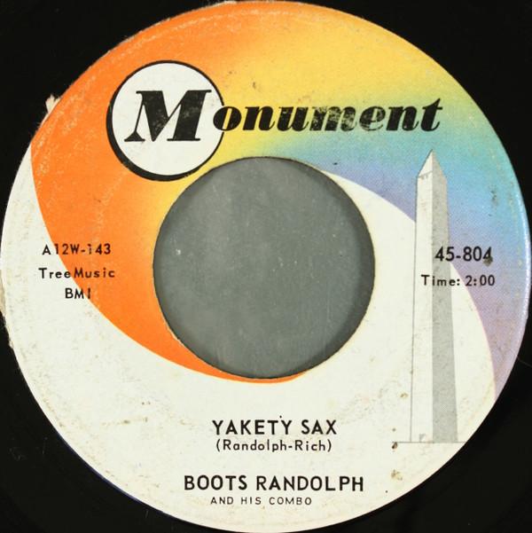7-дюймовая пластинка BOOTS RANDOLPH HIS COMBO Yakety Sax 45804 Monument 1963 г. US Jazz Б/у