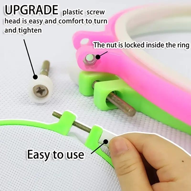 1 шт., пластиковые удобные пяльцы для машинной вышивки крестом, кольцо, бамбуковая рамка, пяльцы для вышивания, круглые инструменты для рукоделия