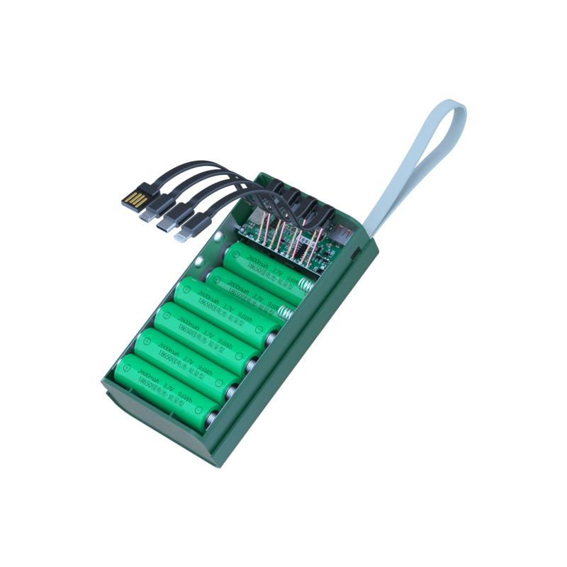 T12D 18650 DIY Power Bank Base с кабелем Micro USB Type C, фонариком, чехлом для быстрого Power Bank 18650, держателем для аккумулятора, зарядным устройством