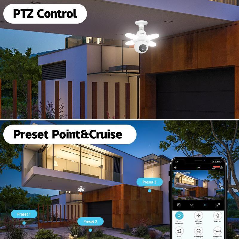 Tri-Leaf Full-Color Night Vision Panoramic WiFi Camera with Mobile Remote Monitoring
