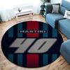 Круглый ковер Martini Racing, Ковер для гостиной, спальни, дивана, игровой комнаты, Нескользящий коврик для пола
