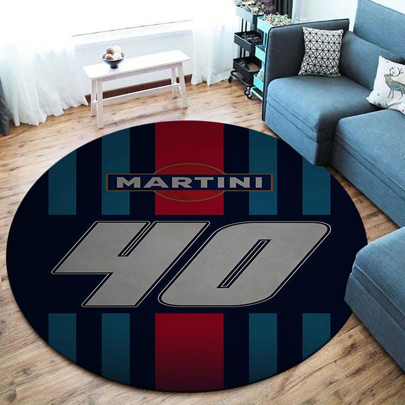 Круглый ковер Martini Racing, Ковер для гостиной, спальни, дивана, игровой комнаты, Нескользящий коврик для пола