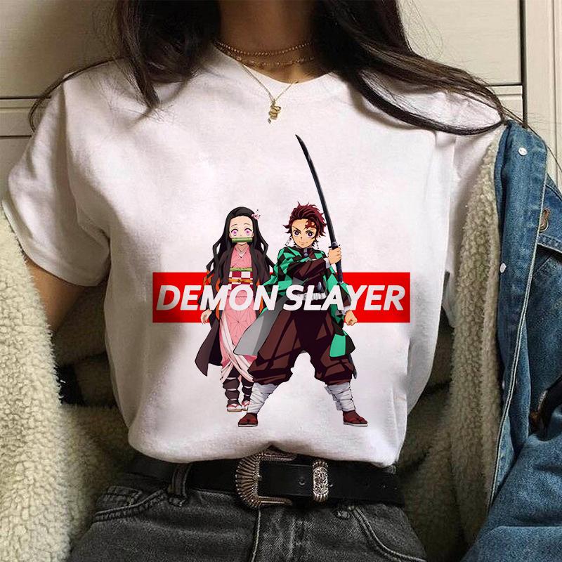 Nezuko Demon Slayer Anime T Shirt Comics Japanese Graphic Printed Cartoon Streetwear Top Oversized Tee Female/Man T-Shirt