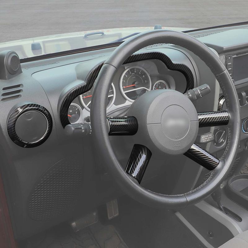 Центральное управление приборной панелью, украшение на руль, интерьерный комплект, подходит для Jeep Wrangler JK 2007-2010, автомобильные аксессуары
