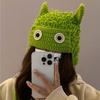Нишевая забавная мультяшная милая вязаная шапка женская осенне-зимняя теплая шерстяная шапка-мешок универсальная защитная шапка-монстр