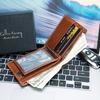 Мужской ретро-складной кошелек из натуральной кожи и держатель для карт
