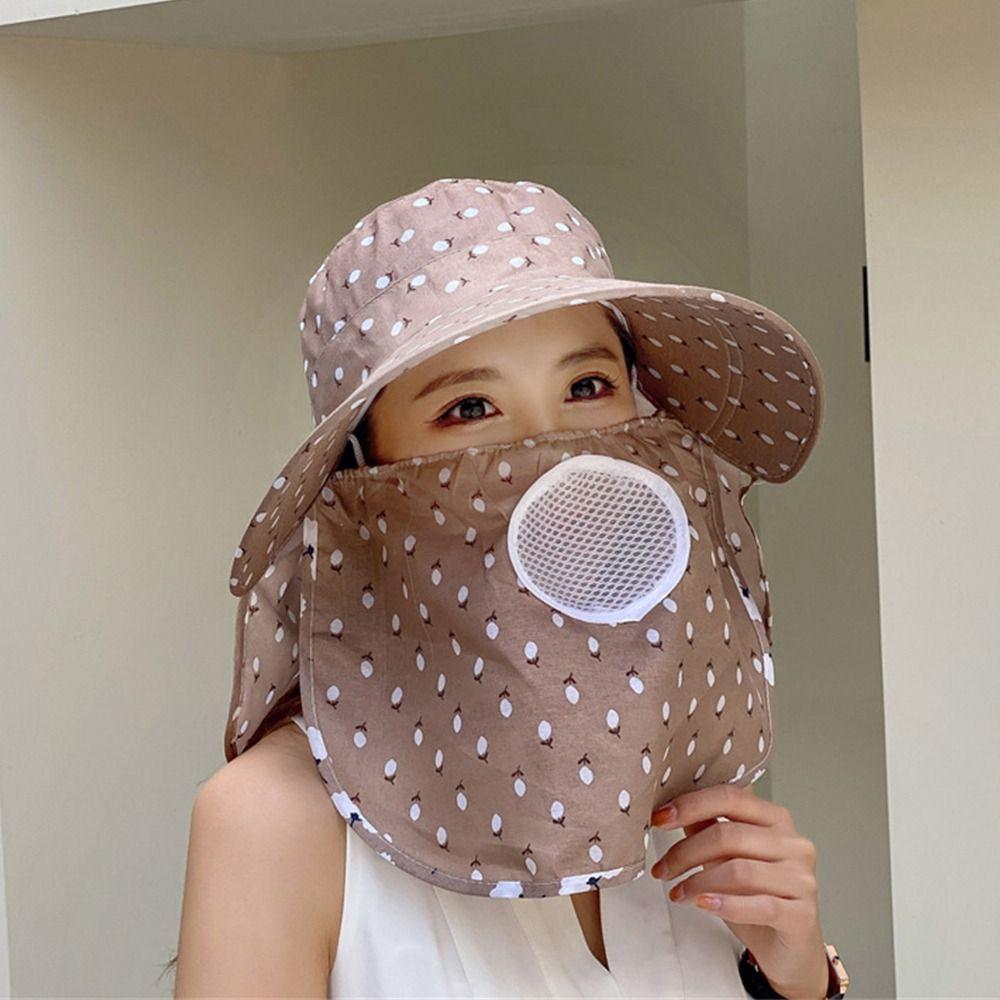 Face And Neck Sunhat Wide Brim UV Protection Hat Casual Summer Sunscreen Outdoor