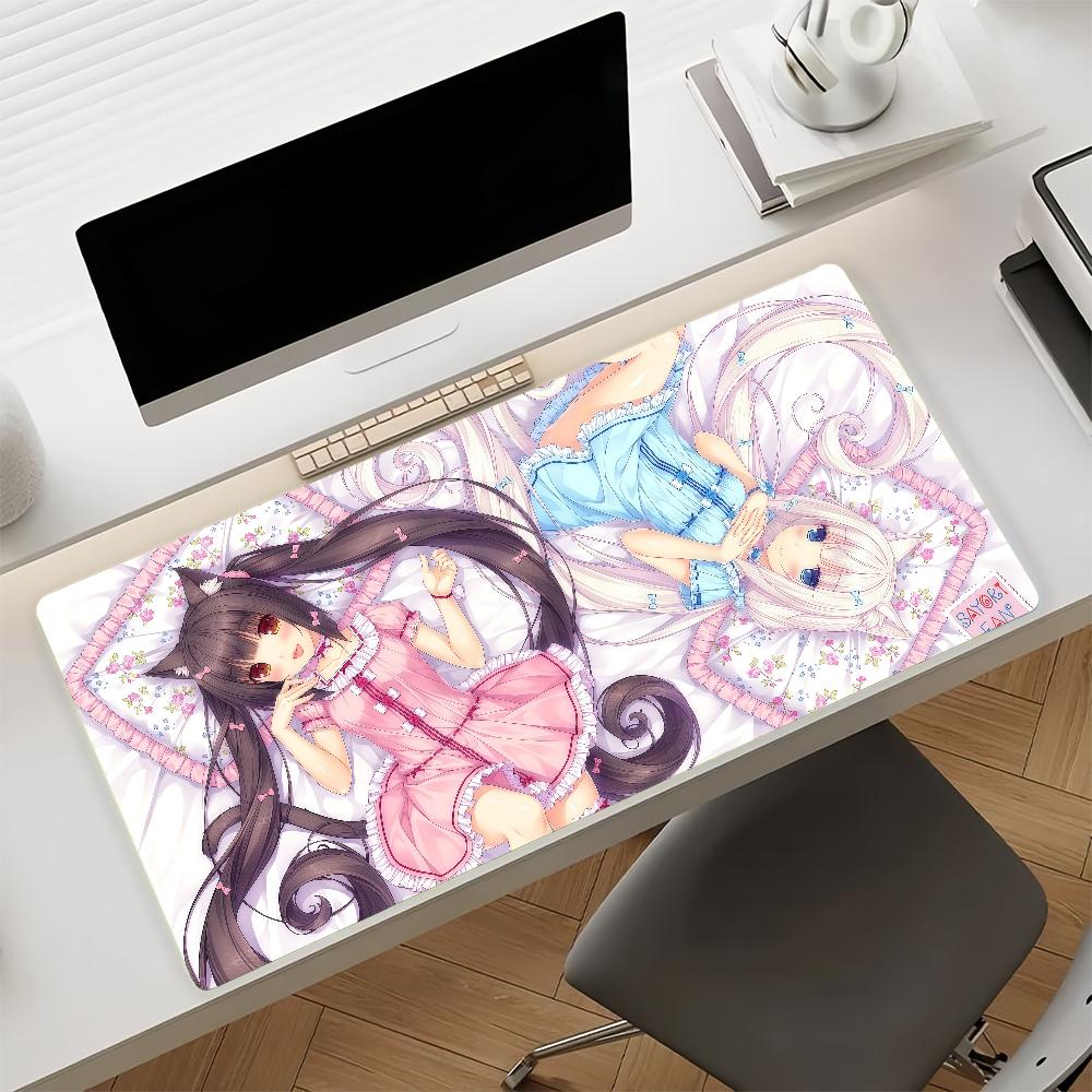 Красивая Девушка Аниме N-Nekopara Коврик для Мыши Противоскользящий Резиновая Кромка Заблокирована Утолщенный Коврик для Игрового Стола Ноутбука