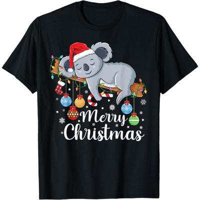 Коала-ла-ла Милый Коала Санта-шляпа Забавный Рождественский Коала Футболка