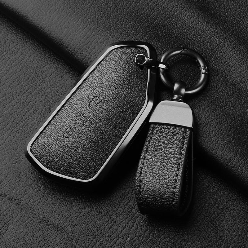 AAABP1 Goatskin Car Key Case Cover For Volkswagen Golf 8 MK8 ID.3 ID.4 Cupra Skoda Octavia A8 SEAT Leon MK4 2020 2021 Formentor Tarraco