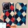 Korean Splicing Grid Pattern Vortex Phone Case for Xiaomi 13T 14T 11 Lite NE Poco X5 M6 Pro X6 X7 X3 Pro NFC C65 C61 M5S Cover