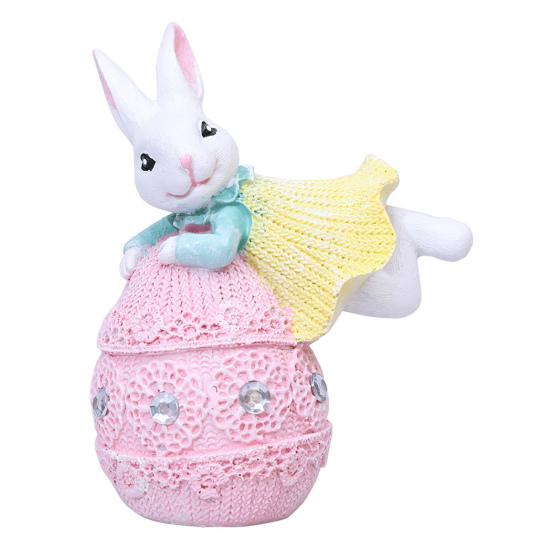 Украшения в виде пасхальных кроликов, милые расписанные вручную фигурки кроликов из смолы, переносные украшения для пасхальных яиц, Пасха